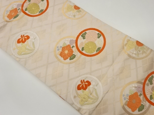 JAPANESE NAGOYA OBI / WOVEN KIKU